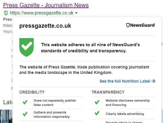 Press Gazette Newsguard rating e1578572865418