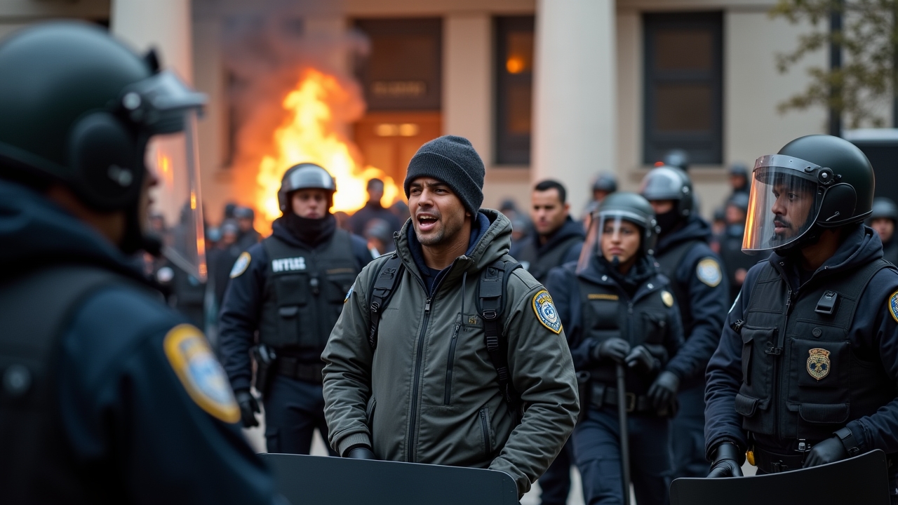 JUST IN: Violent Clashes Erupt Outside Newark Immigration Detention Center