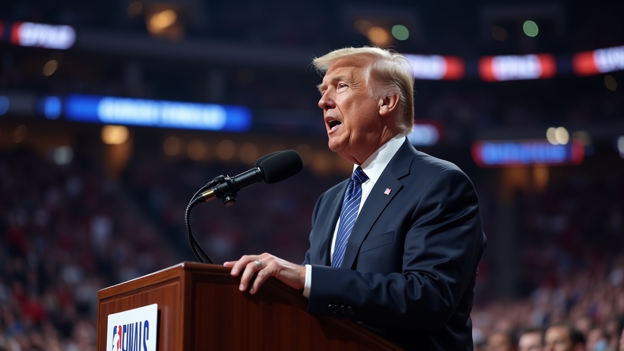 WATCH: Historic Moment As Trump Attends NBA Finals For The First Time Ever