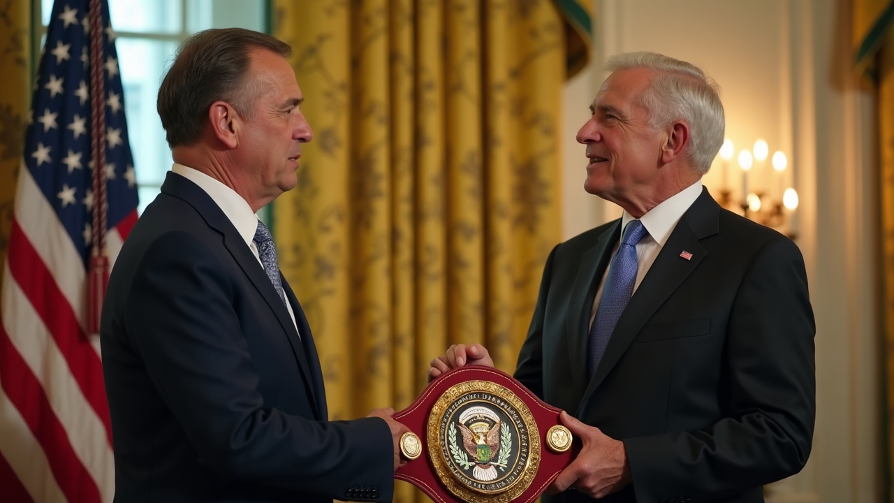 NEW: Trump Receives Heavyweight Belt From Usyk, Sparks Ukraine Conversation