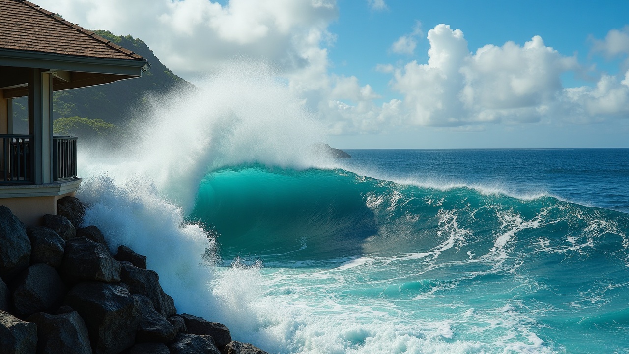 WATCH: Towering Wave Engulfs Hawaii Condo, Shingles Ripped Off Roof!